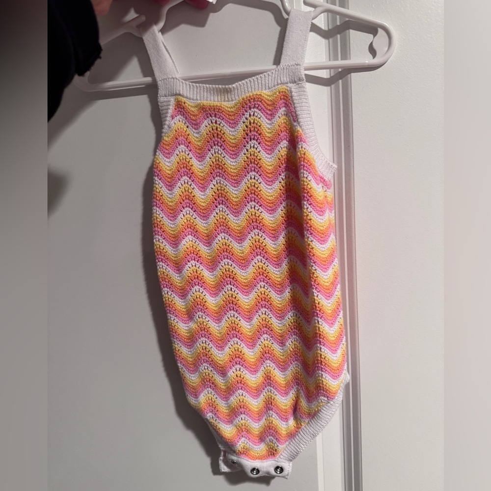 Janie and Jack x Serena Williams Pink Yellow White Knit One Piece.